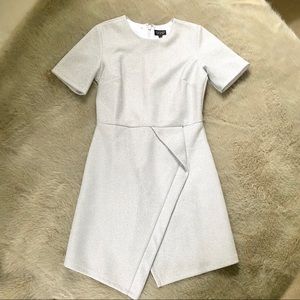 Topshop Silver Asymmetric Hem Dress